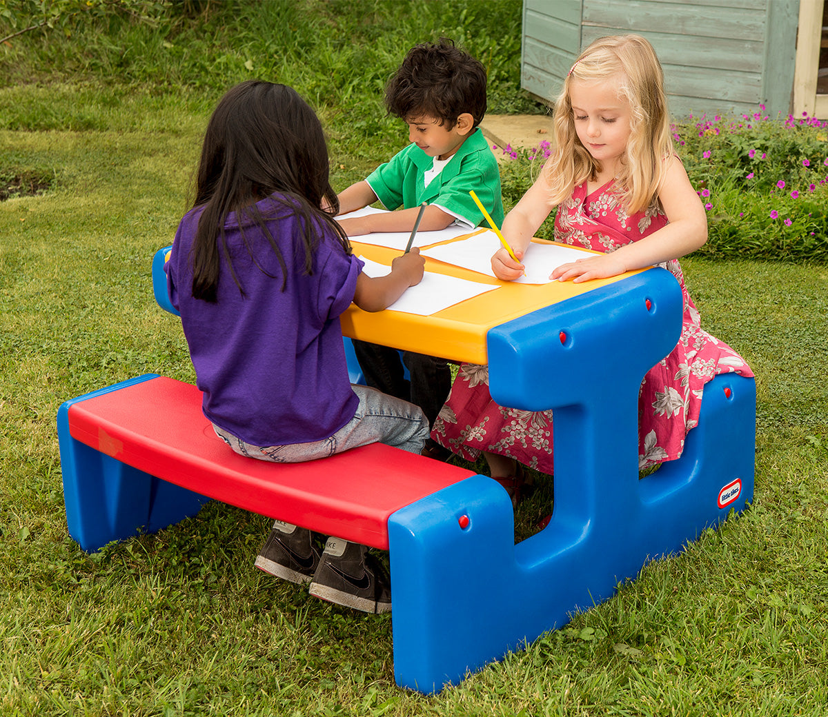 Buy Little Tikes Large Picnic Table (Primary) Seats Up to 6 Kids | Yallatoys.com