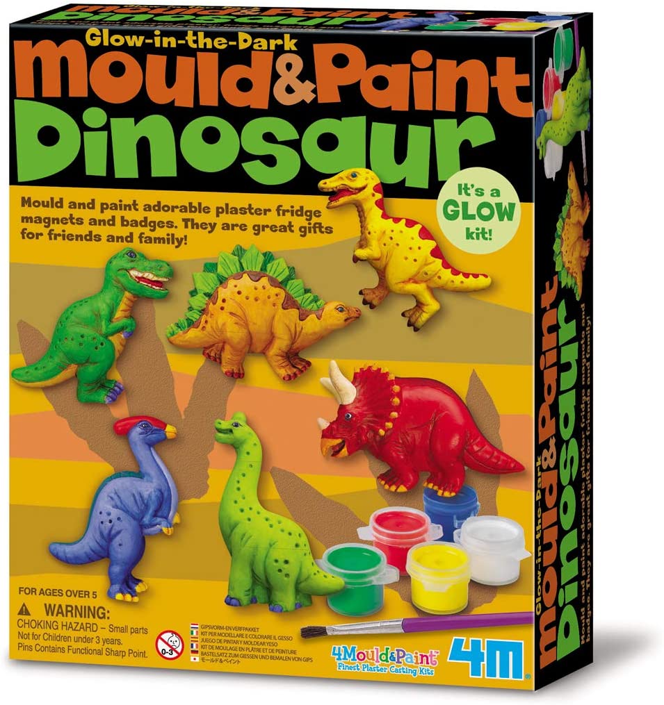 Buy 4M Glow-in-The-Dark Mould & Paint Dinosaur DIY Arts & Crafts Glow Mix & Make for Kids | Yallatoys.com