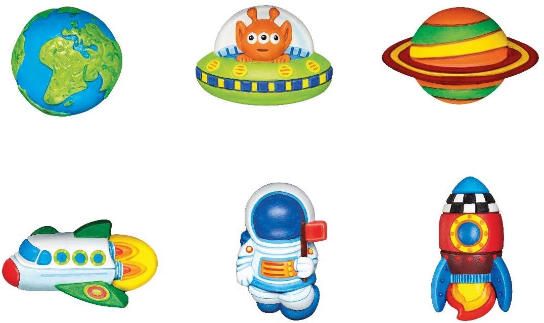 Buy 4M Glow-in-The-Dark Mould & Paint Space Paint Finest Plaster Casting Kits Mould and Paint Adorable Plaster Fridge Magnets and Pins | Yallatoys.com