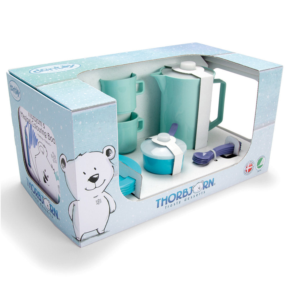 Buy Dantoy Frosty Blue Coffee Set And Thorbjorn Colouring Book | Yallatoys.com