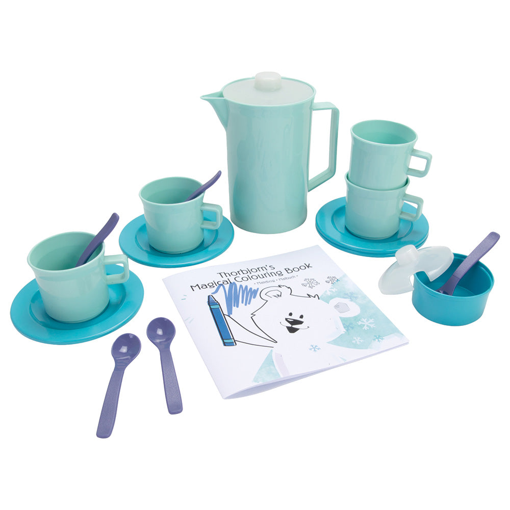 Buy Dantoy Frosty Blue Coffee Set And Thorbjorn Colouring Book | Yallatoys.com