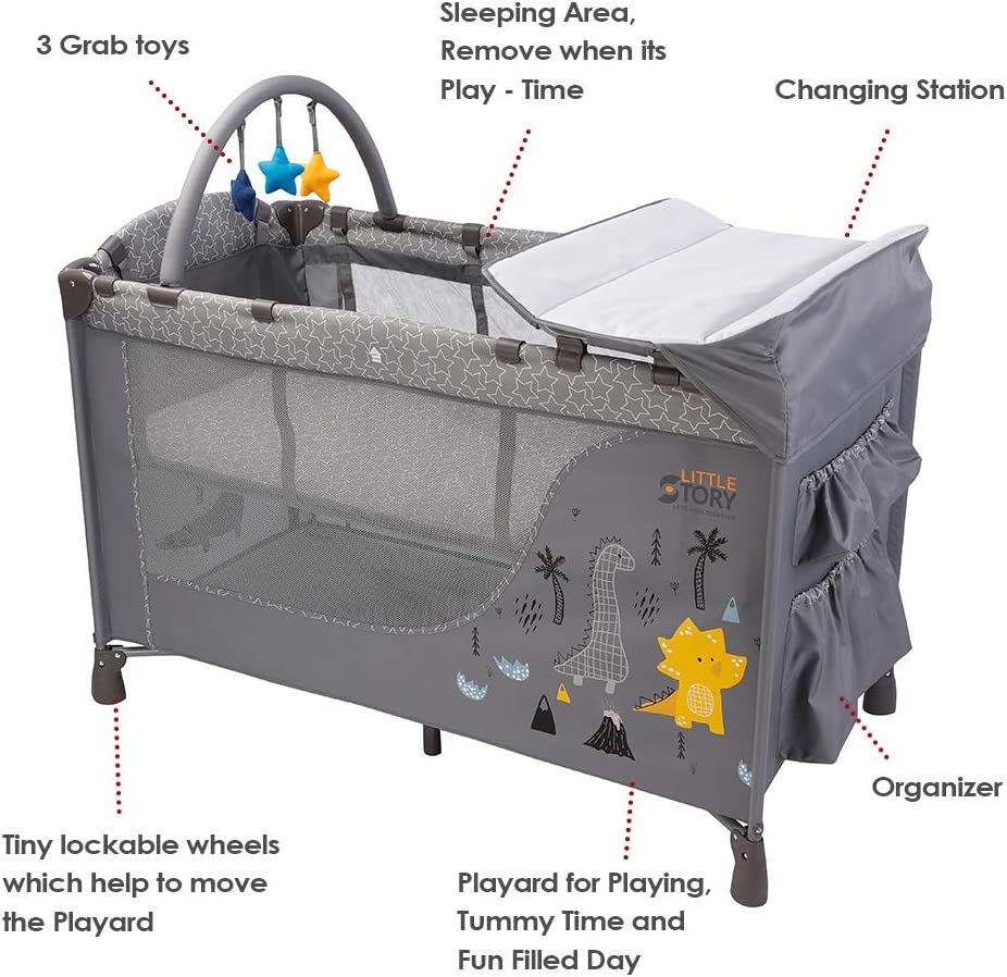 Little Story  Foldable Cot And Playard Little Story Yallatoys