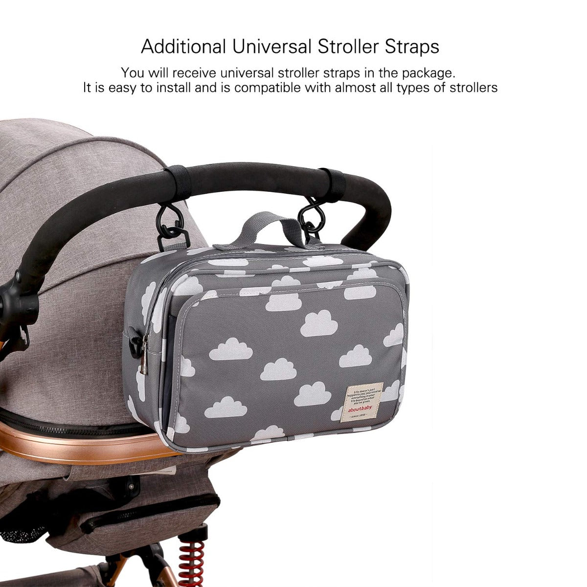 Little Story  Baby Diaper Changing Clutch Kit Grey Clouds Little Story Yallatoys