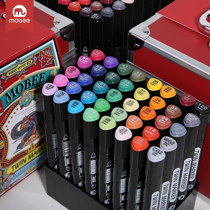 Buy Mobee Twin 40 Colours Marker Dual Tip | Yallatoys.com