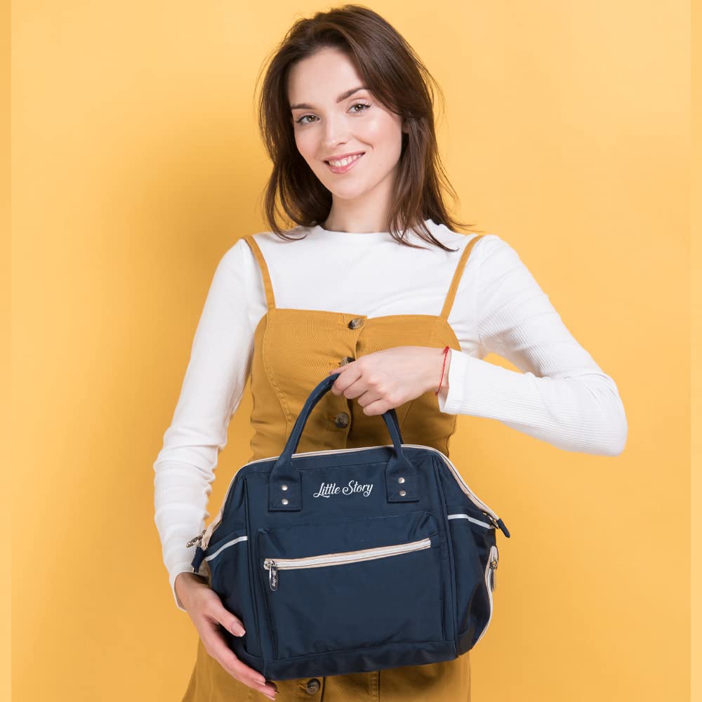 Little Story  Ace Diaper Bag Blue Beige Little Story Yallatoys
