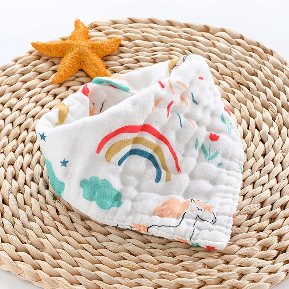 Little Story Muslin Bandana Bibs Set Of 2 Unicorn Little Story Yallatoys