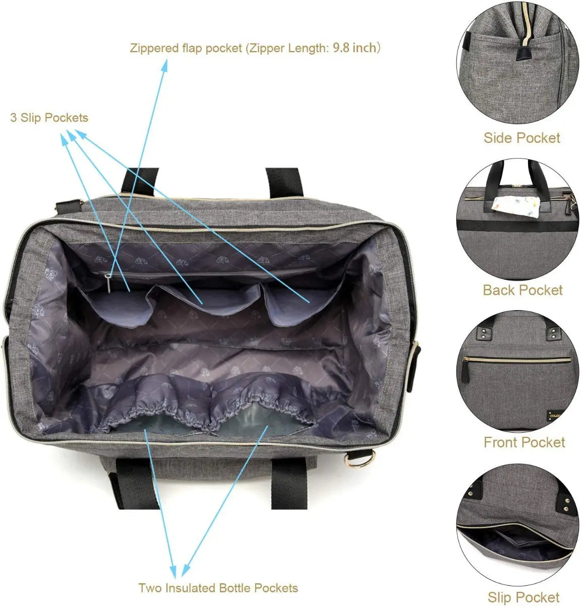 Little Story  Zera Mom Dad Diaper Bag Grey Little Story Yallatoys