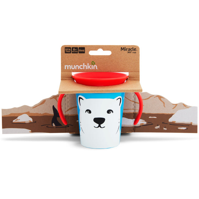 Munchkin Miracle Wildlove Trainer Cup 1Pk 6Oz Polar Bear Munchkin Yallatoys