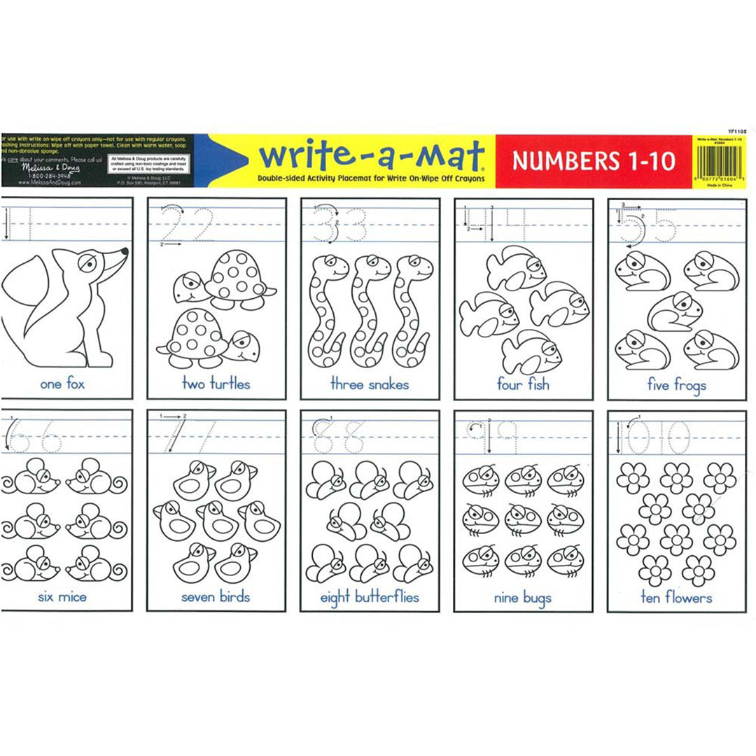 Buy Melissa & Doug Numbers 1-10 Write A Mat | Yallatoys.com