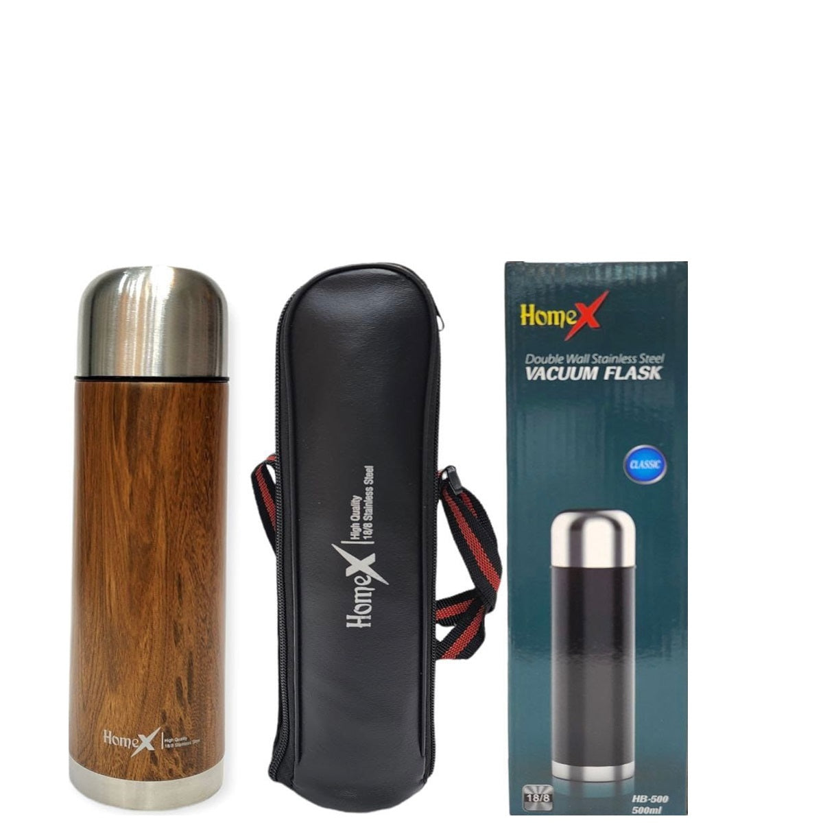 Home Basics Double Wall Stainless Steel Vaccum Thermo Flask Printed 500ml with Bag  -Assorted Colours Home Basics Yallatoys