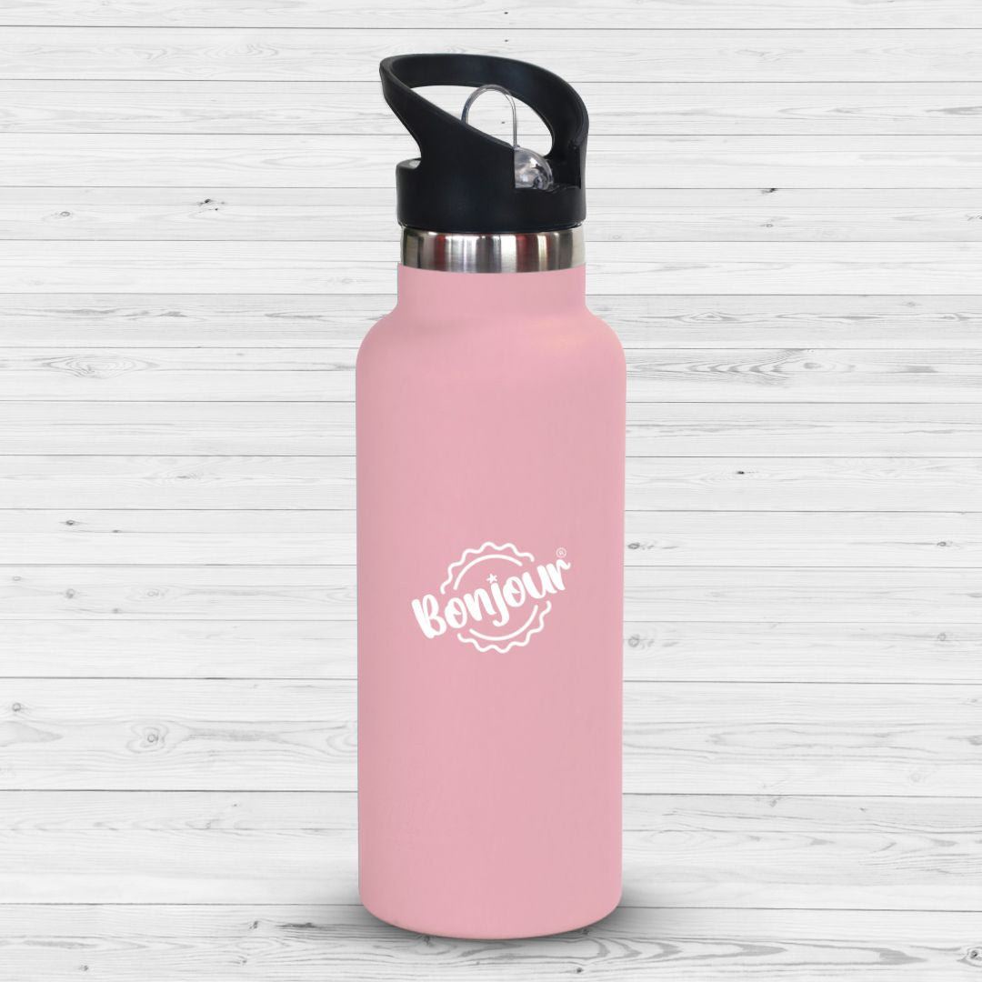 500ml Bonjour Sip Box Pink Water Bottle
