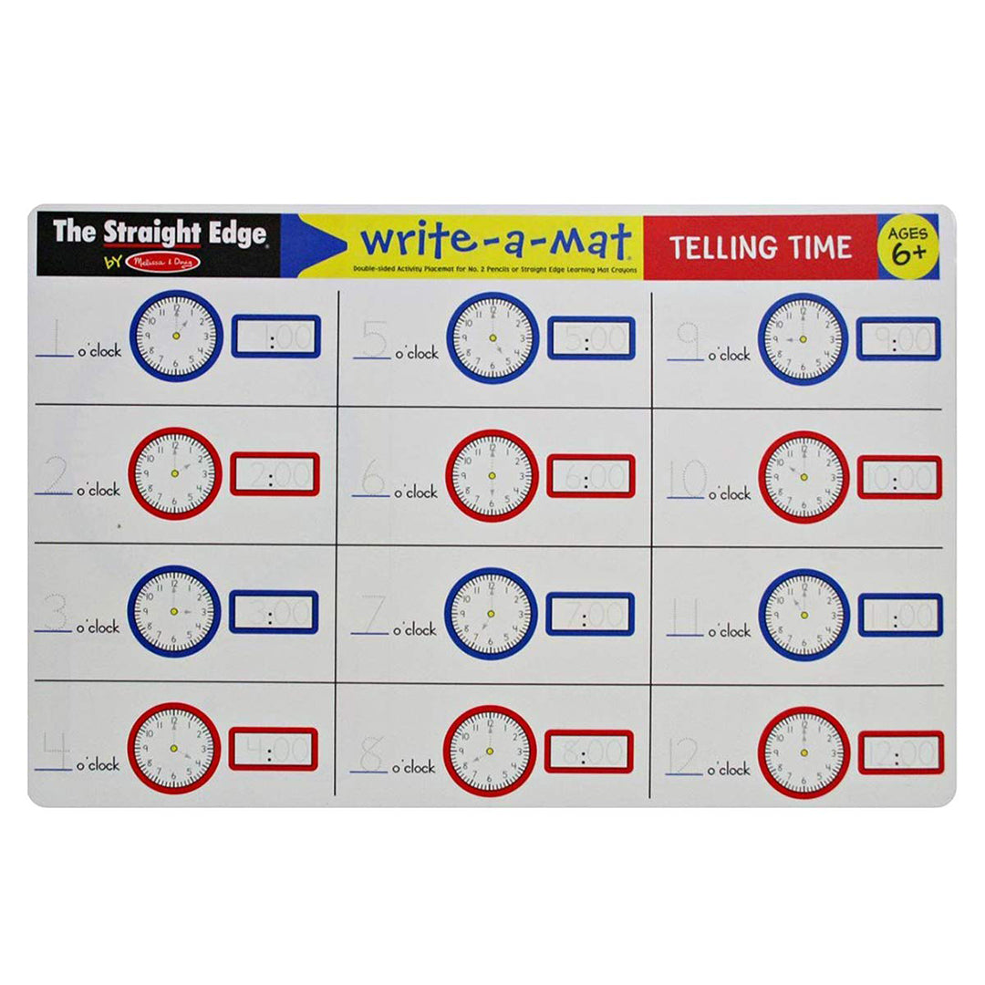 Buy Melissa & Doug Telling Time Write A Mat | Yallatoys.com