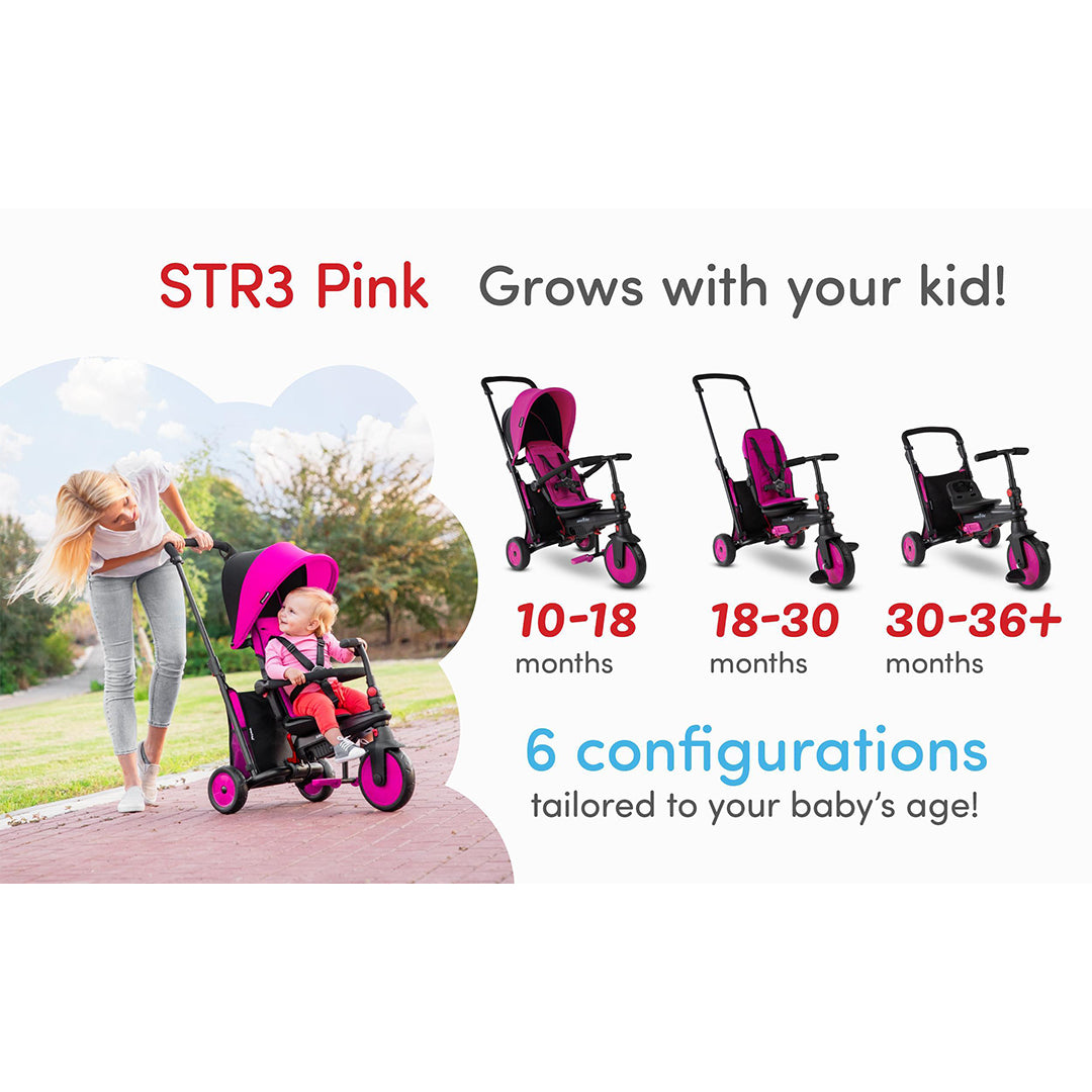 Buy Smart Trike Smartfold Folding Baby Tricycle Pink | Yallatoys.com