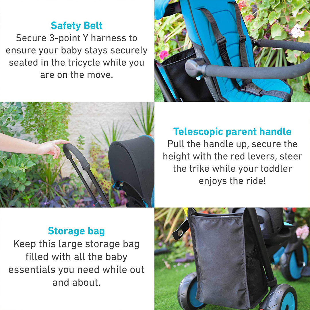 Buy Smart Trike Smartfold Folding Baby Tricycle Blue | Yallatoys.com