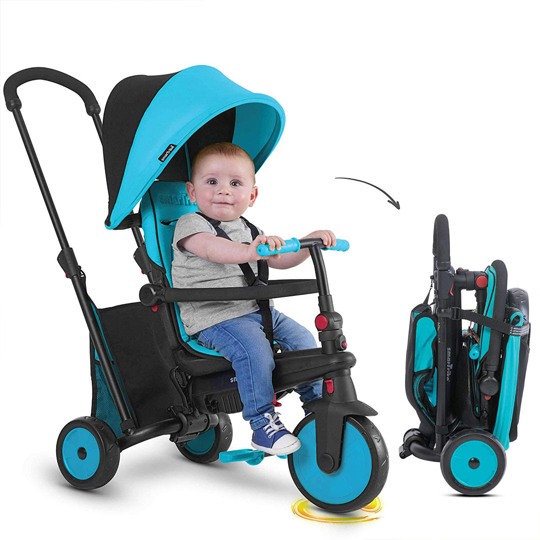 Buy Smart Trike Smartfold Folding Baby Tricycle Blue | Yallatoys.com