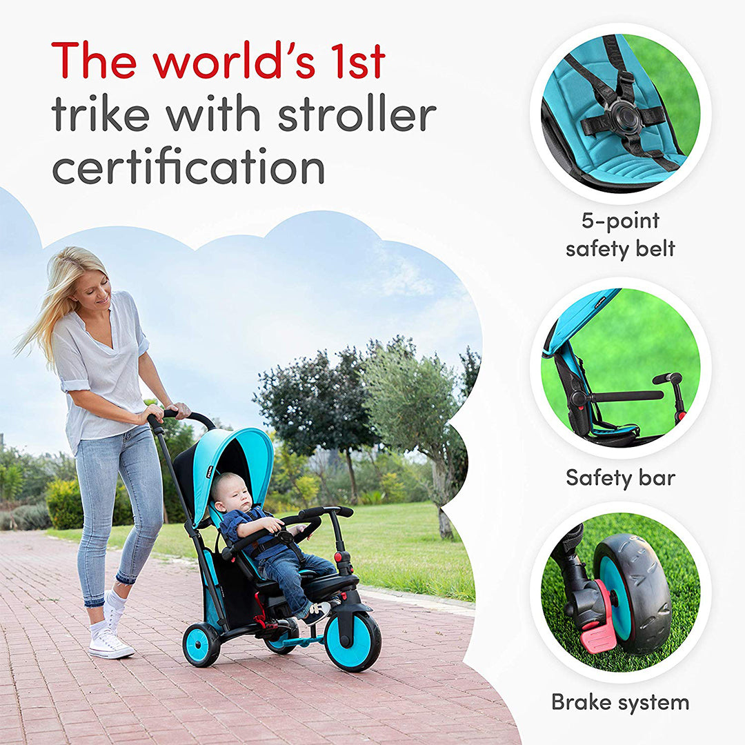 Buy Smart Trike Smartfold Folding Baby Tricycle Blue | Yallatoys.com