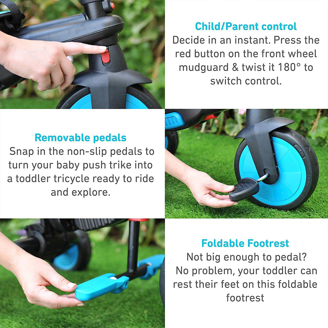 Buy Smart Trike Smartfold Folding Baby Tricycle Blue | Yallatoys.com