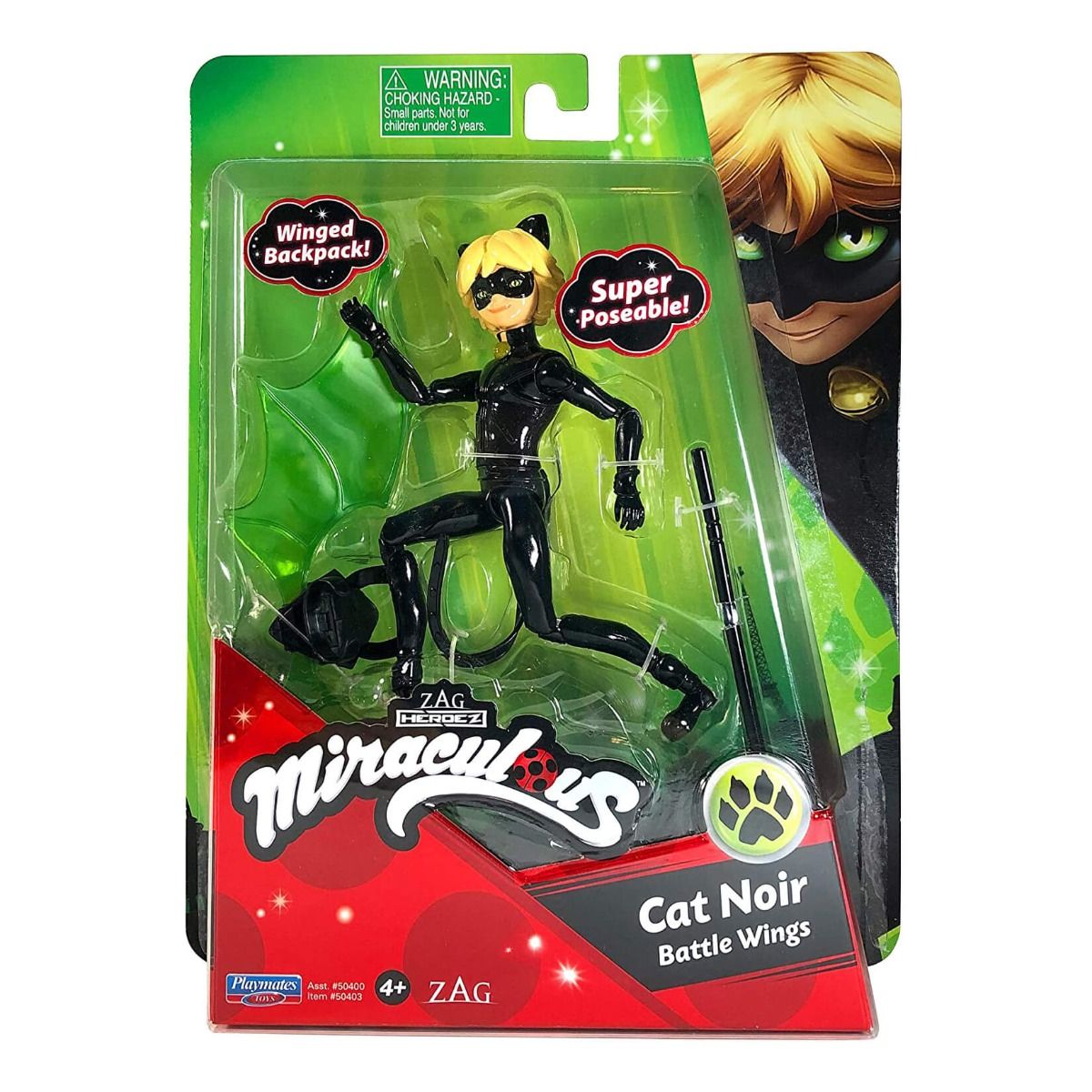 Buy Miraculous Ladybug 12cm Doll Cat Noir With Battle Wings | Yallatoys.com