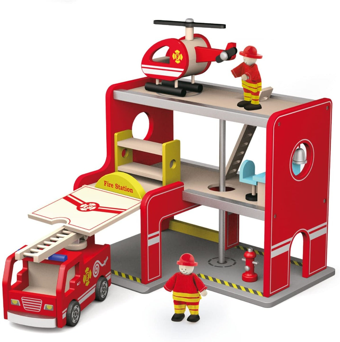 Buy Viga Fire Station with Accessories | Yallatoys.com