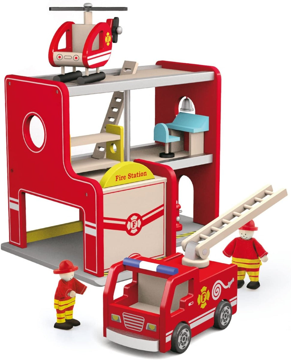 Buy Viga Fire Station with Accessories | Yallatoys.com
