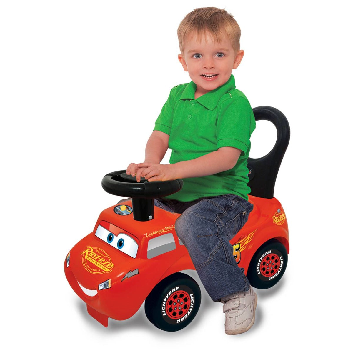 Buy Kiddieland Disney Cars Light & Sound Mcqueen Racer Ride On Car | Yallatoys.com