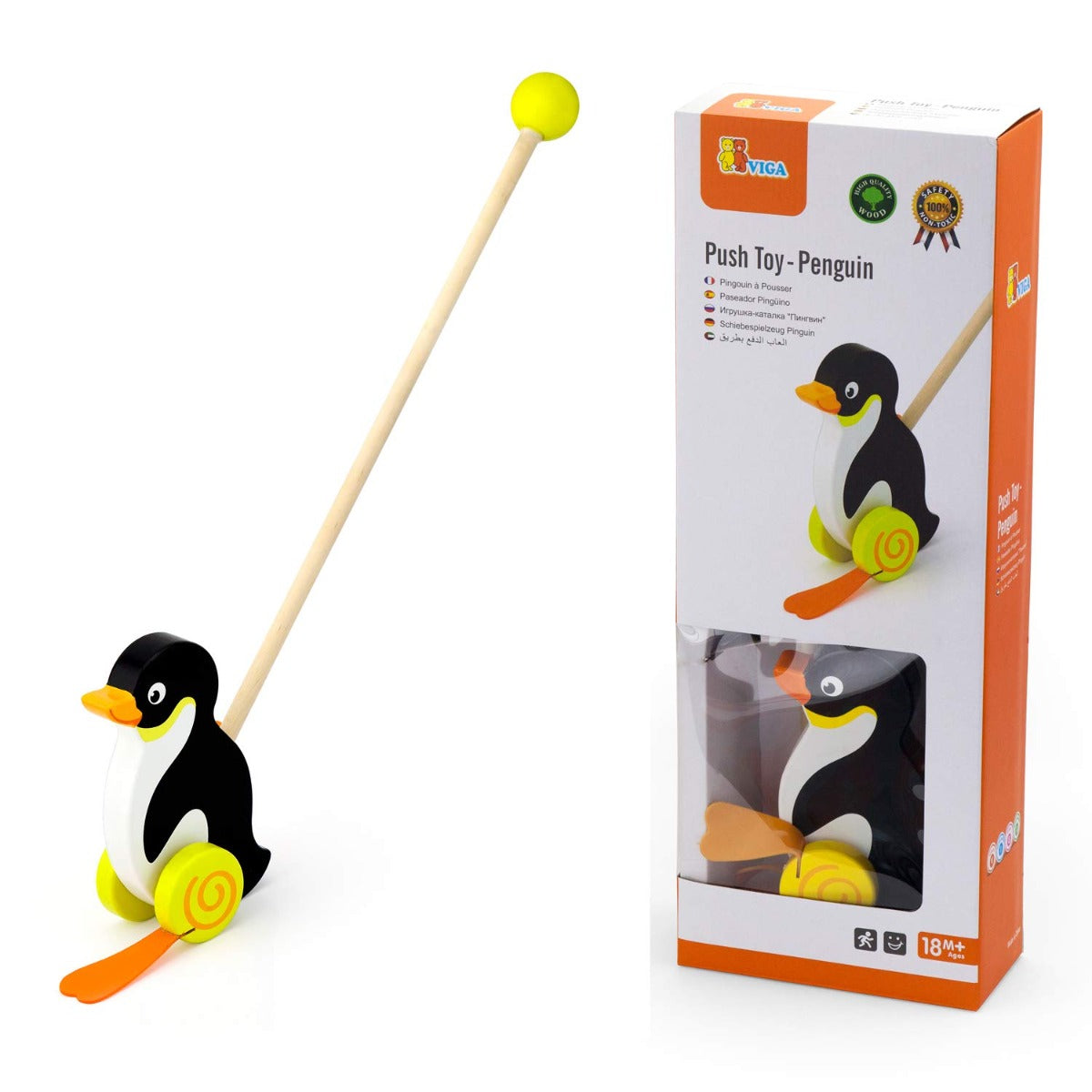 Buy Viga Toys Push Toy Penguin | Yallatoys.com
