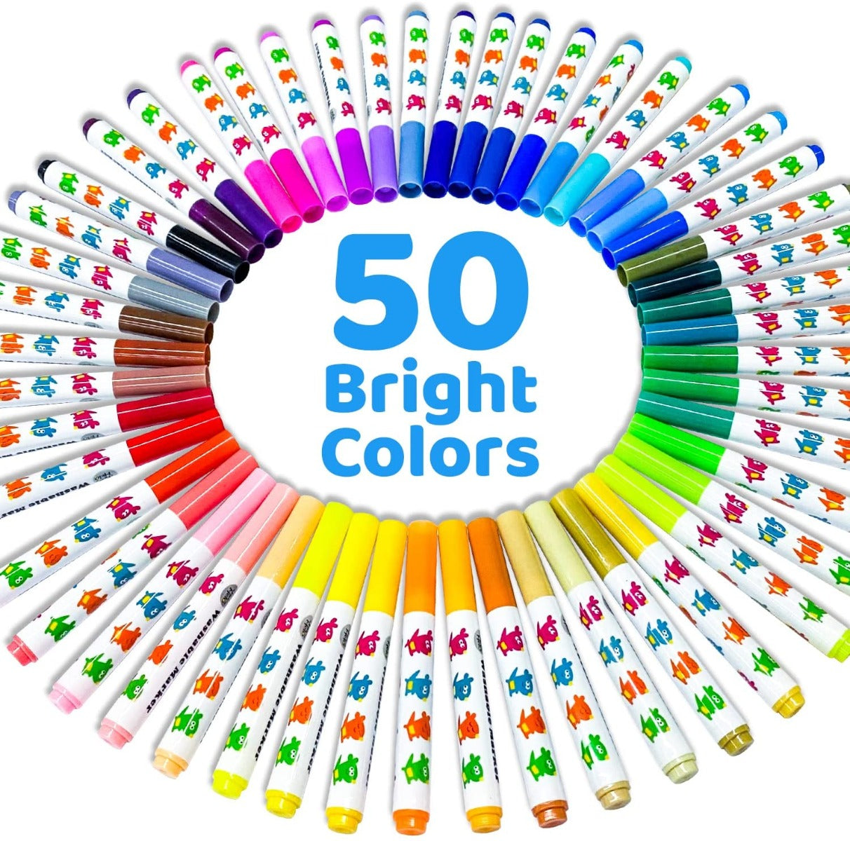 50 Vibrant Colors Jar Melo Baby Roo Markers