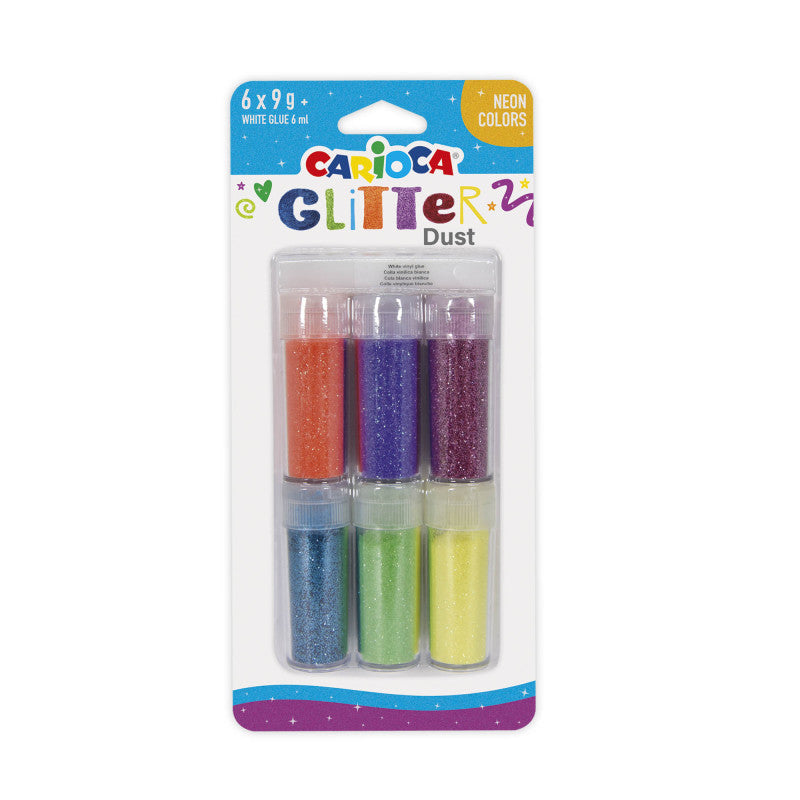 Buy Carioca Glitter Powder With Glue Set Of 6pcs 9g (Sold Separately Subject To Availability) | Yallatoys.com