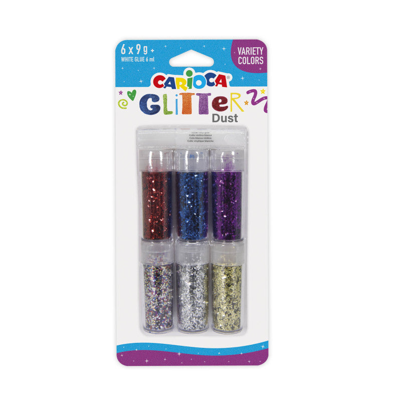 Buy Carioca Glitter Powder With Glue Set Of 6pcs 9g (Sold Separately Subject To Availability) | Yallatoys.com