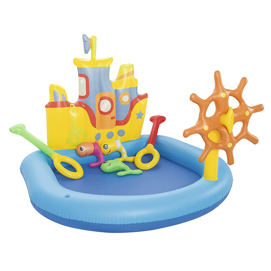 Buy Bestway Tug Boat Inflatable Kids Paddling Pool Activity Centre with Fishing Toys | Yallatoys.com