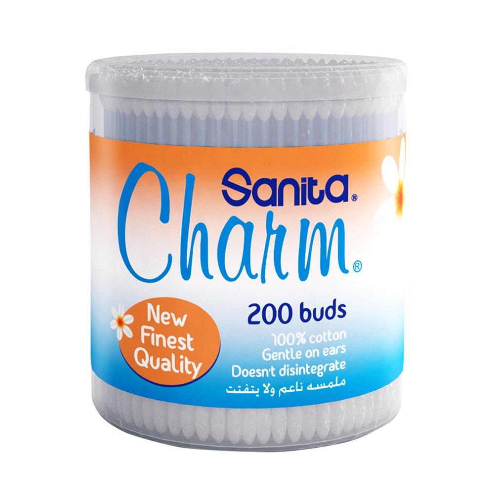 Charm  Ear Buds Round Box 200'S Charm Yallatoys
