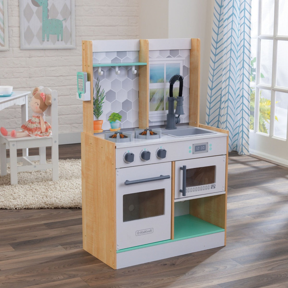 Buy Kidkraft Let`S Cook Wooden Play Kitchen Natural Color | Yallatoys.com