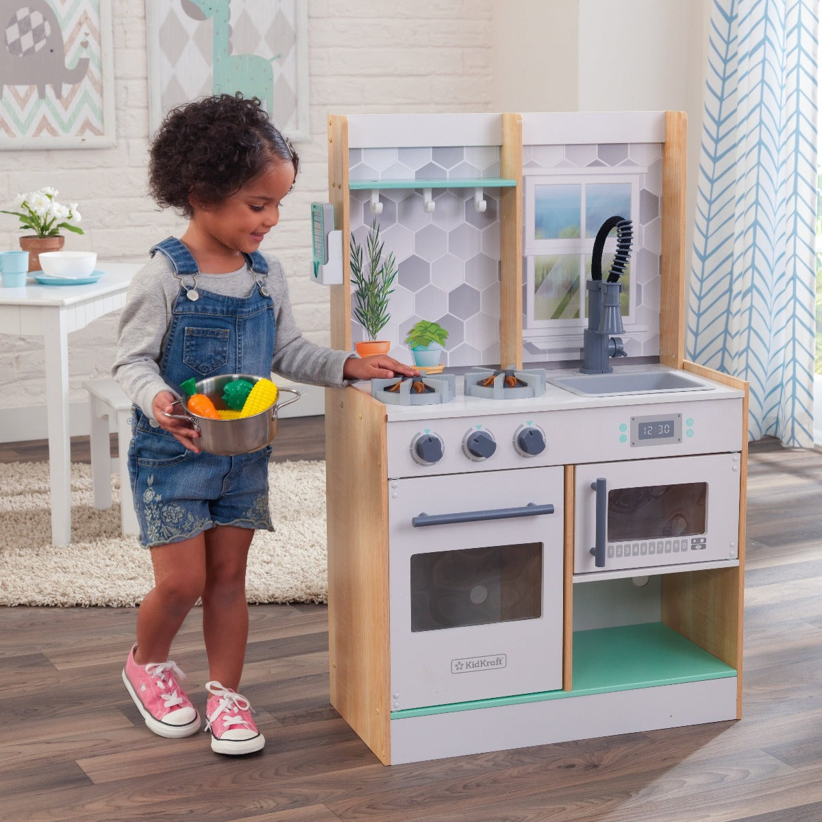 Buy Kidkraft Let`S Cook Wooden Play Kitchen Natural Color | Yallatoys.com