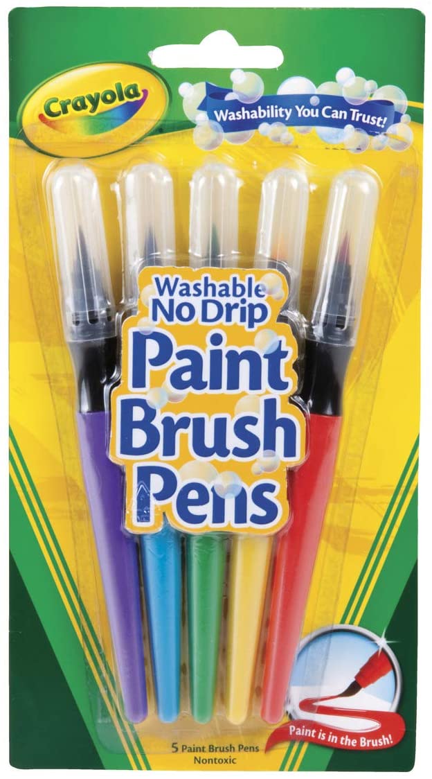 Buy Crayola 5 Washable No Drip Paint Brush Pens | Yallatoys.com