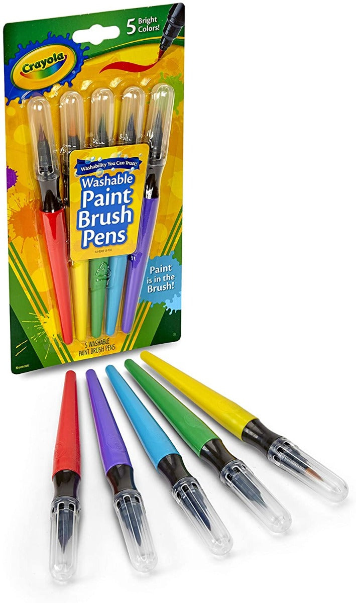 Buy Crayola 5 Washable No Drip Paint Brush Pens | Yallatoys.com