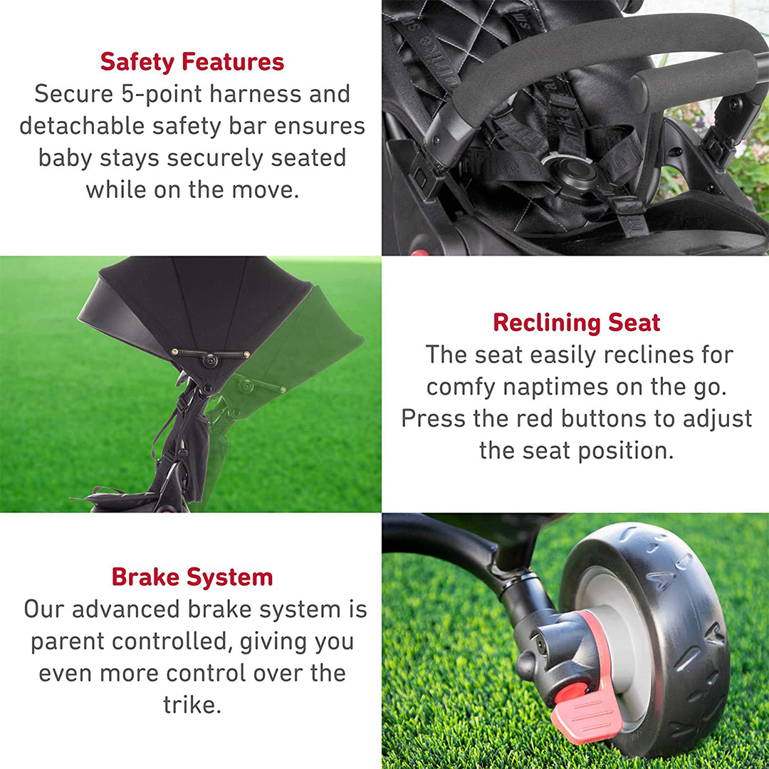 Buy Smart Trike Urban Folding Baby Tricycle Black | Yallatoys.com