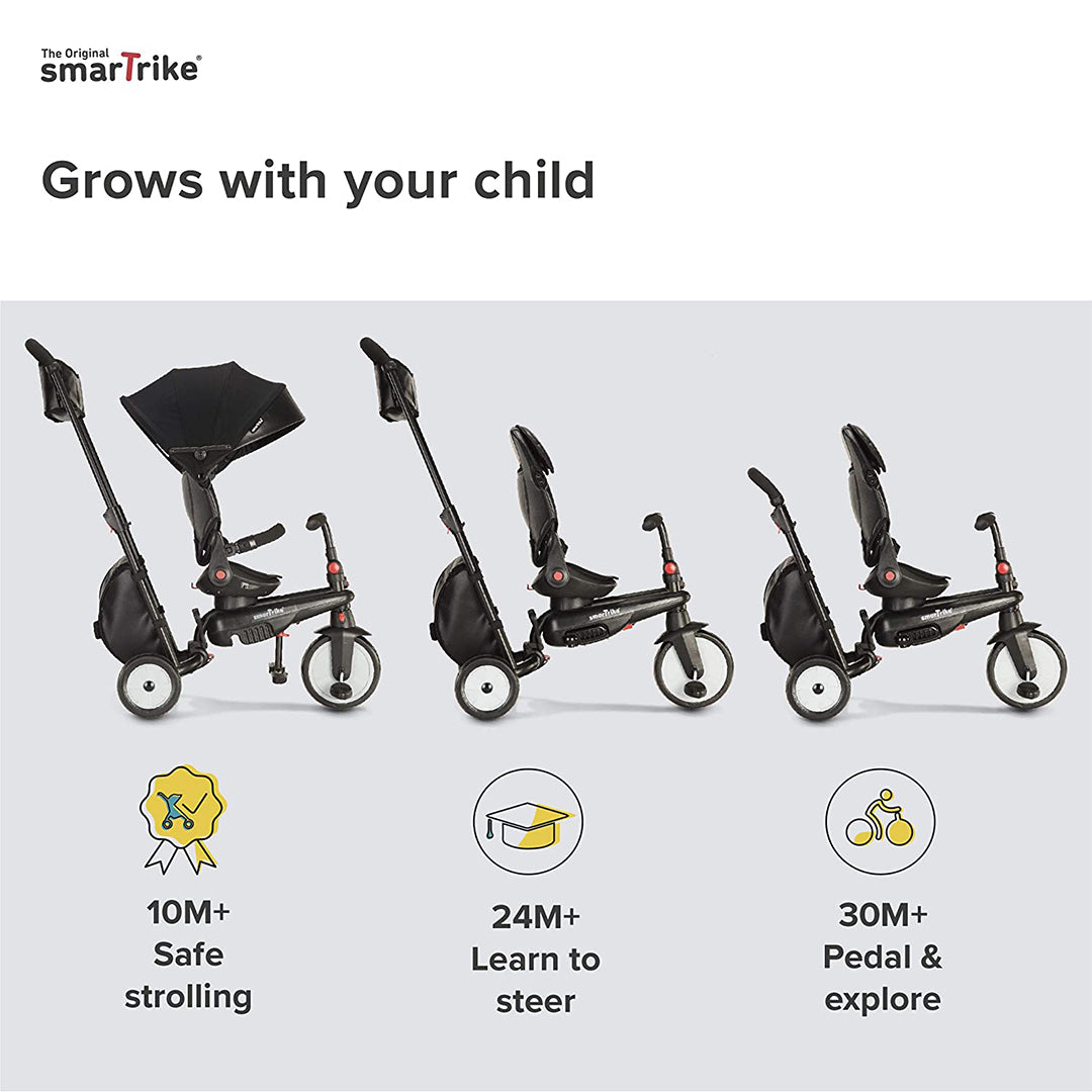 Buy Smart Trike Urban Folding Baby Tricycle Black | Yallatoys.com