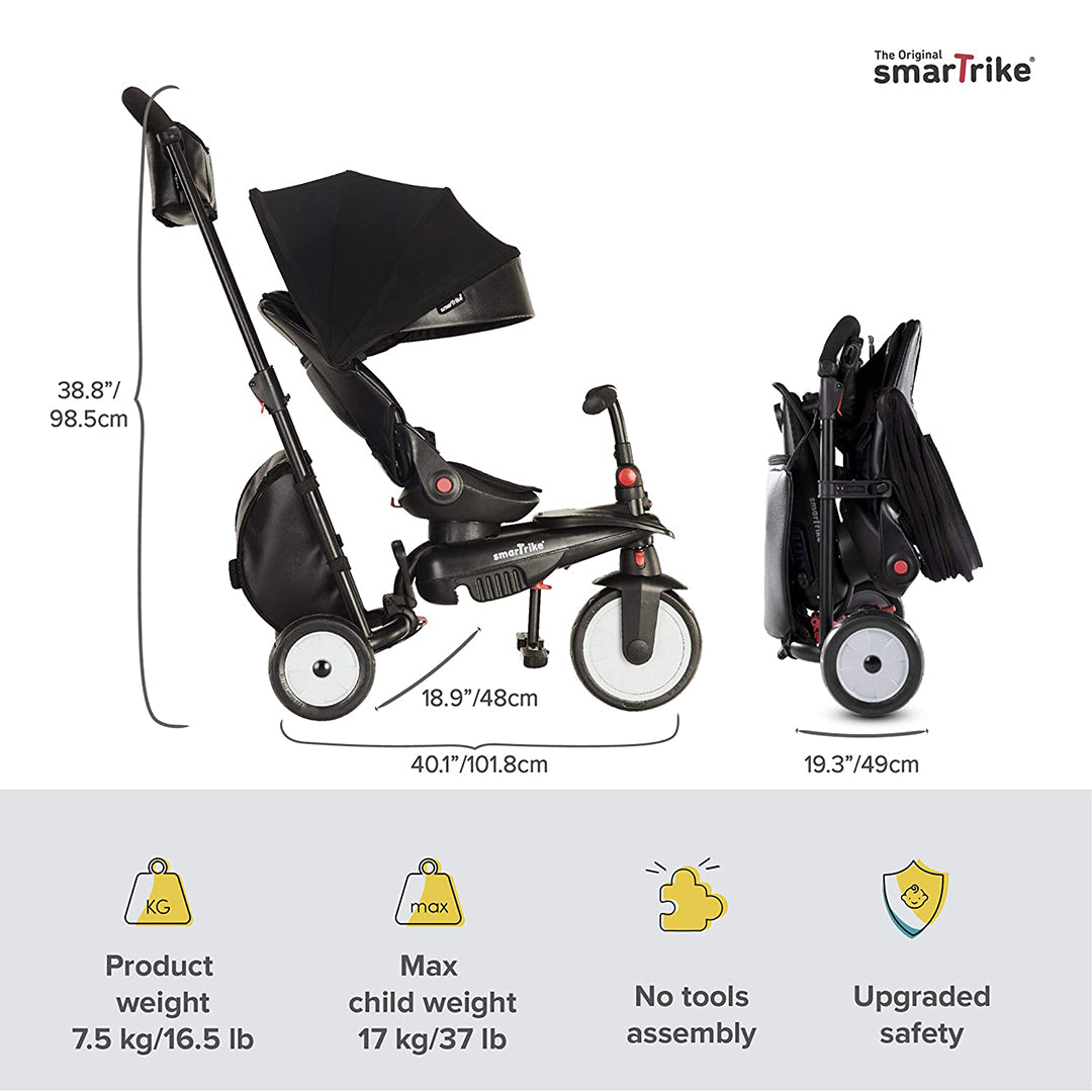 Buy Smart Trike Urban Folding Baby Tricycle Black | Yallatoys.com