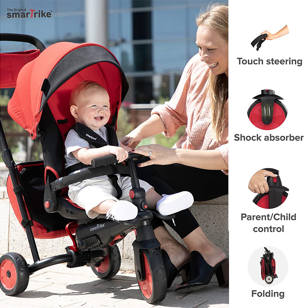 Buy Smart Trike Smartfold Folding Baby Tricycle Red | Yallatoys.com
