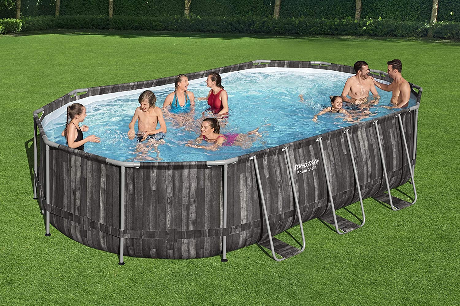 Buy Bestway Pool Set Power Steel Oval 6.1m x 3.6m x 1.2m (Free Installation in 24hrs) | Yallatoys.com