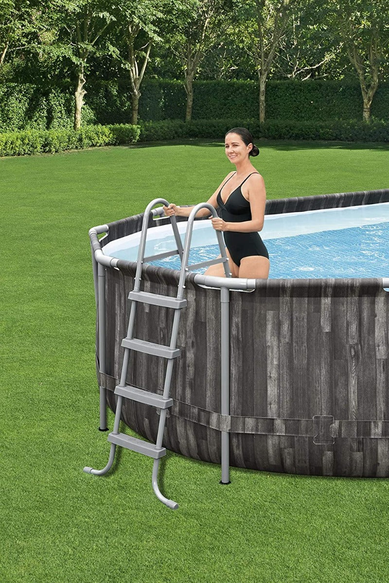 Buy Bestway Pool Set Power Steel Oval 6.1m x 3.6m x 1.2m (Free Installation in 24hrs) | Yallatoys.com