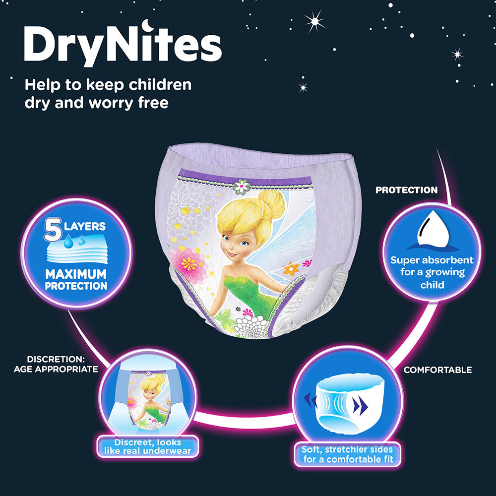 Huggies Drynites Pyjama Pants 17 30 Kg 4Y 7Y  Girls Huggies Yallatoys