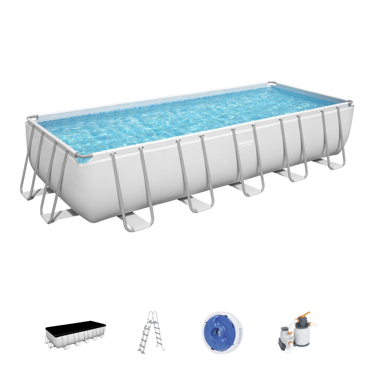 Buy Bestway Power Steel Rectangular Above Ground Pool 6.4m x 2.7m x 1.3m (Free Installation in 24hrs) | Yallatoys.com