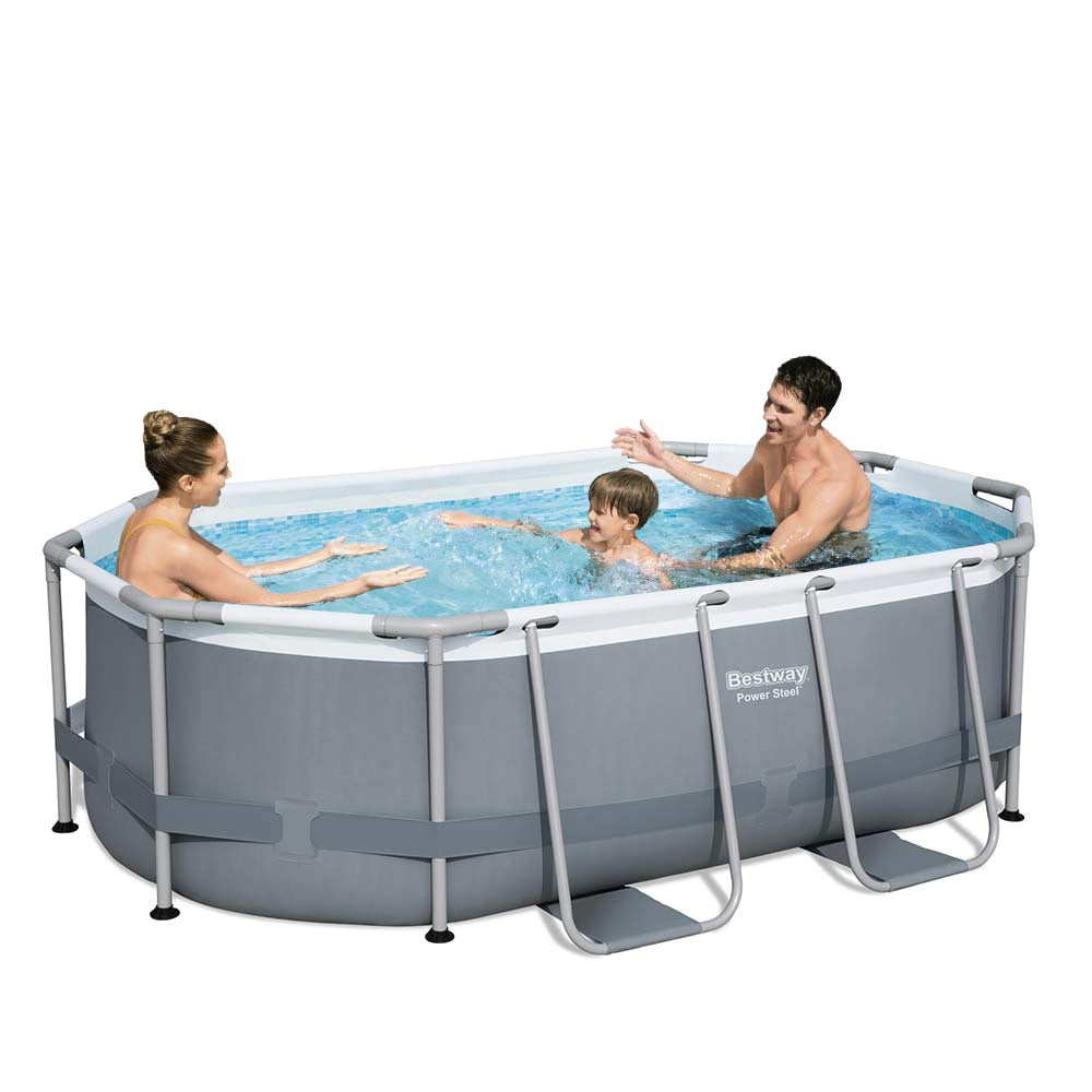 Buy Bestway Power Steel Oval Above Ground Pool 3.05m x 2m x 0.84m (Free Installation in 24hrs) | Yallatoys.com