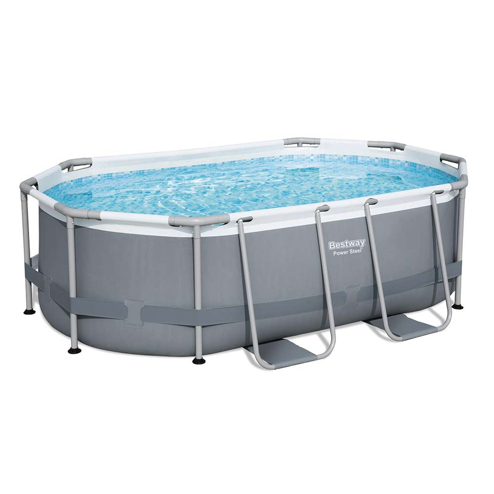 Buy Bestway Power Steel Oval Above Ground Pool 3.05m x 2m x 0.84m (Free Installation in 24hrs) | Yallatoys.com