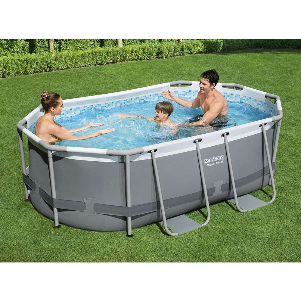 Buy Bestway Power Steel Oval Above Ground Pool 3.05m x 2m x 0.84m (Free Installation in 24hrs) | Yallatoys.com