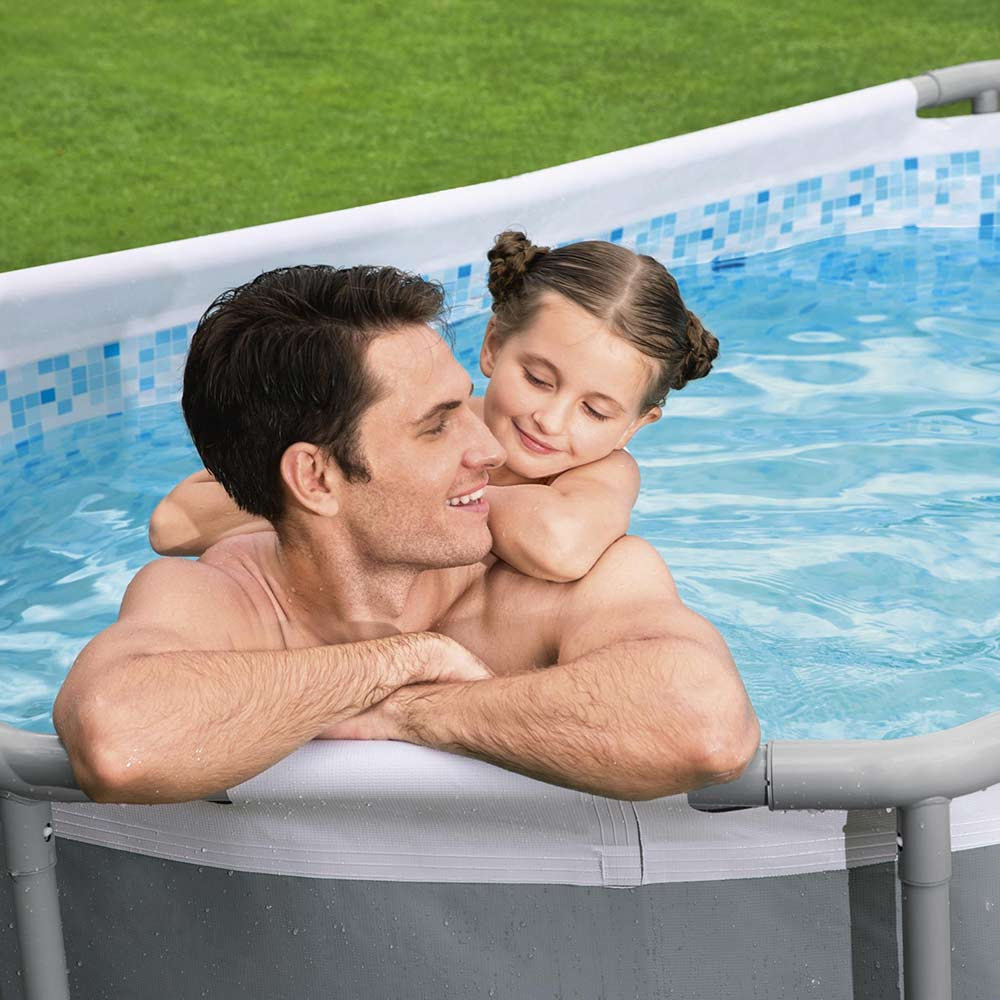 Buy Bestway Power Steel Oval Above Ground Pool 3.05m x 2m x 0.84m (Free Installation in 24hrs) | Yallatoys.com