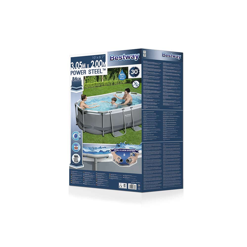 Buy Bestway Power Steel Oval Above Ground Pool 3.05m x 2m x 0.84m (Free Installation in 24hrs) | Yallatoys.com