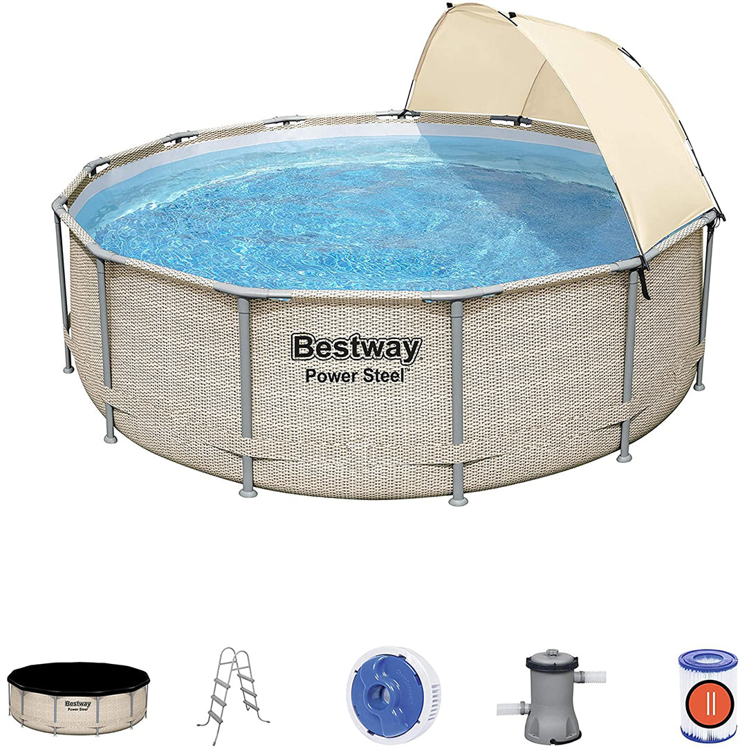 Buy Bestway Round Steel Promax Above Ground Swimming Pool Set 3.9m x 1.07m (Free Installation in 24hrs) | Yallatoys.com