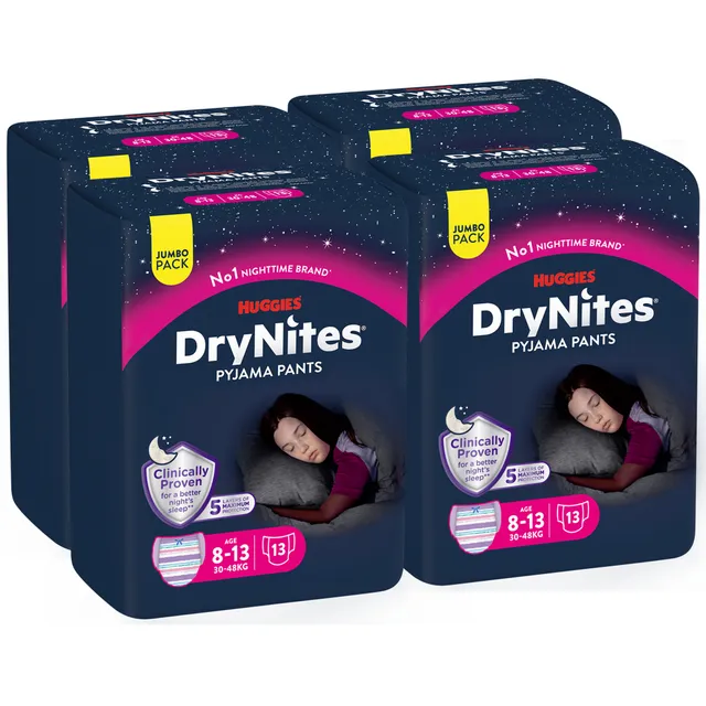 Huggies Drynites Pyjama Pants 30-48 KG - 8Y-13Y GIRLS Huggies Yallatoys